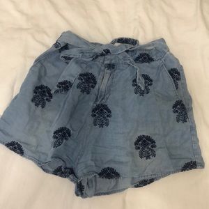 Denim chambray shorts